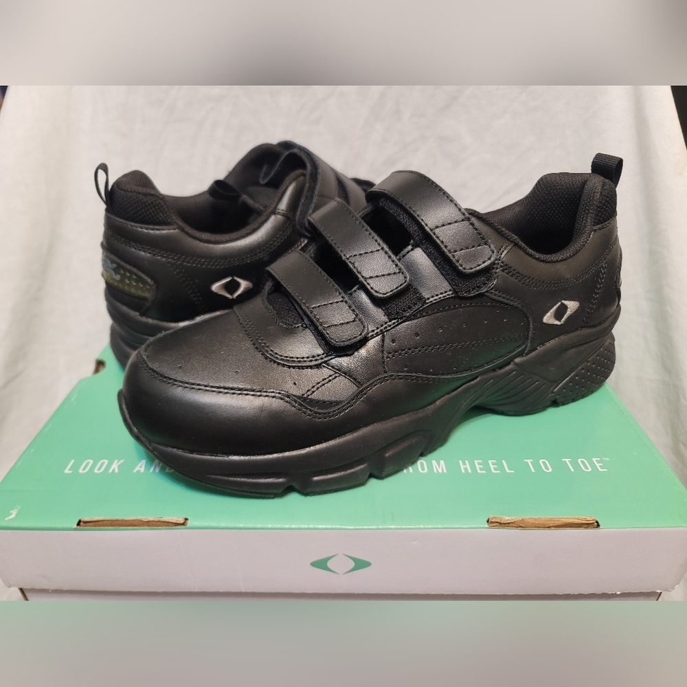 Apex X903M Lenex Triple Vel Walk Men's Strap Black Shoes 10